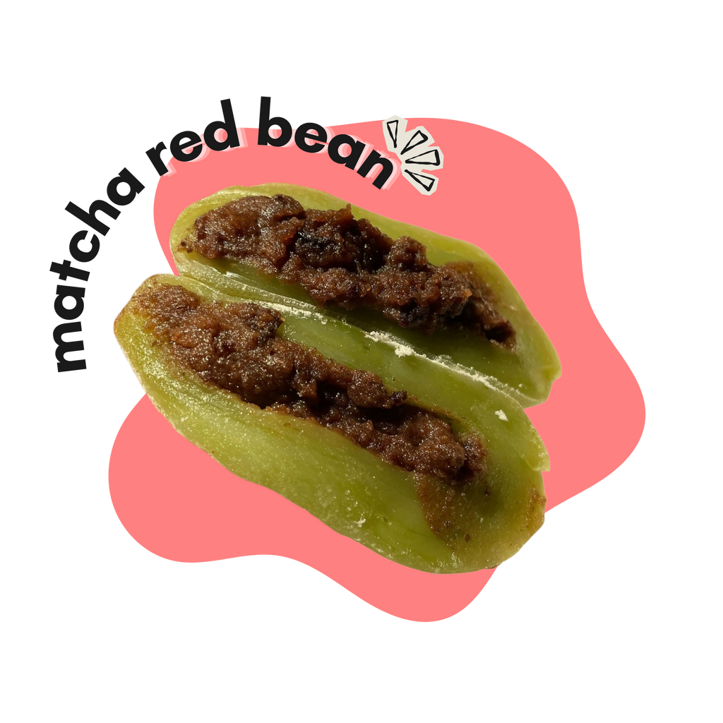 matcha red bean mochi