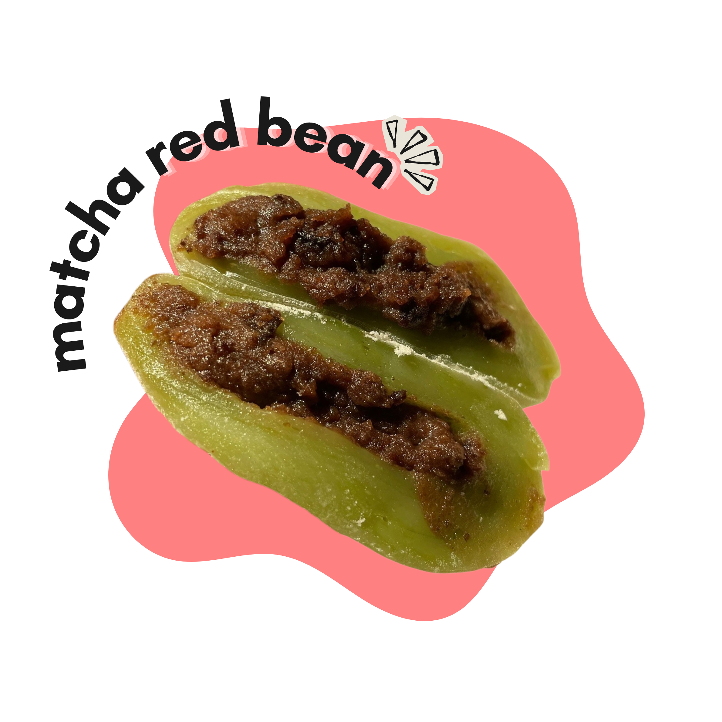 matcha red bean mochi